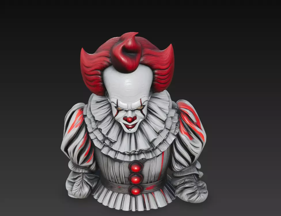 Creepy Clown Bust - Stylized Horror 3D Model 3D print model_3
