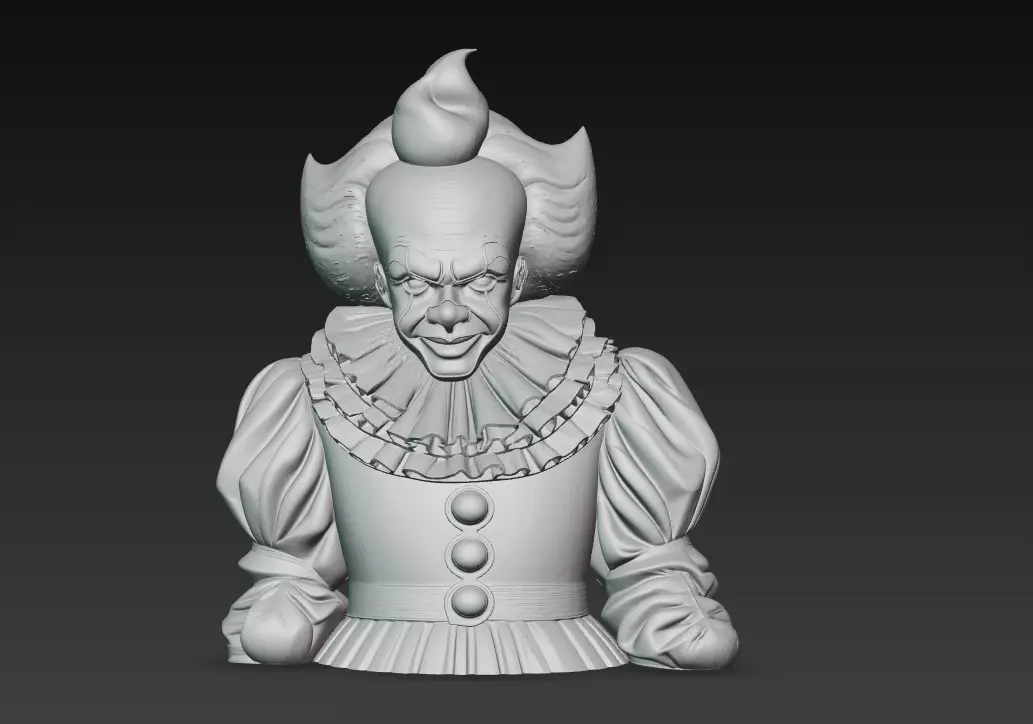 Creepy Clown Bust - Stylized Horror 3D Model 3D print model_11