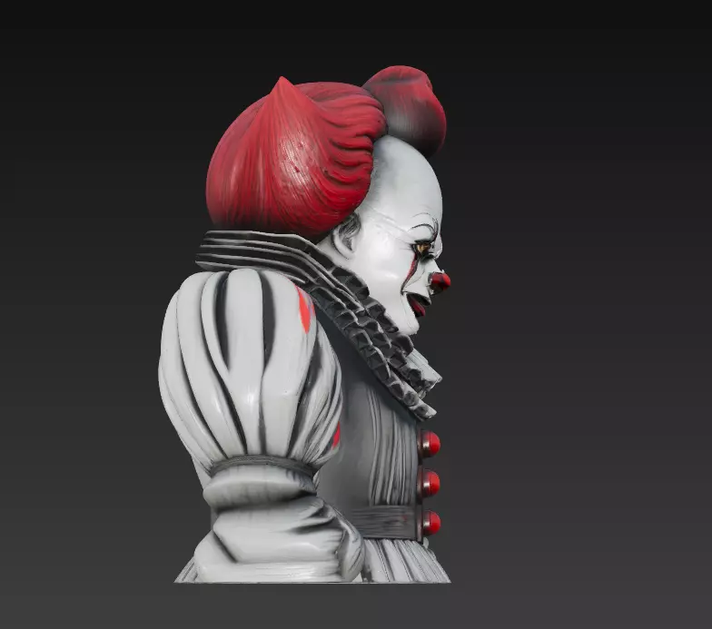 Creepy Clown Bust - Stylized Horror 3D Model 3D print model_5