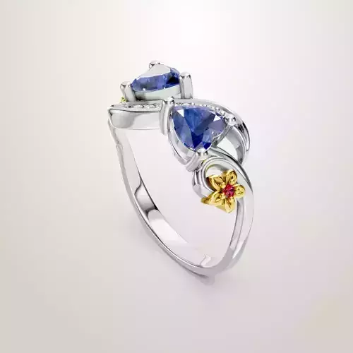 Heart Shaped Two Stone Engagement Ring 23