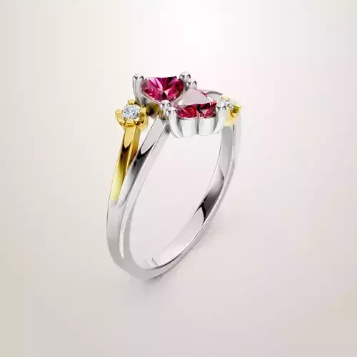 Heart Shaped Two Stone Engagement Ring  24