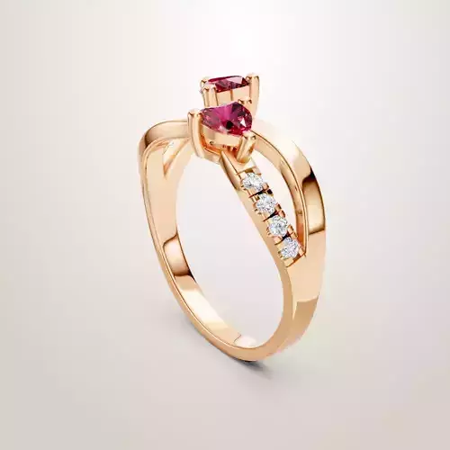 Heart Shaped Two Stone Engagement Ring 25