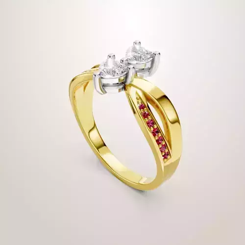 Heart Shaped Two Stone Engagement Ring  26