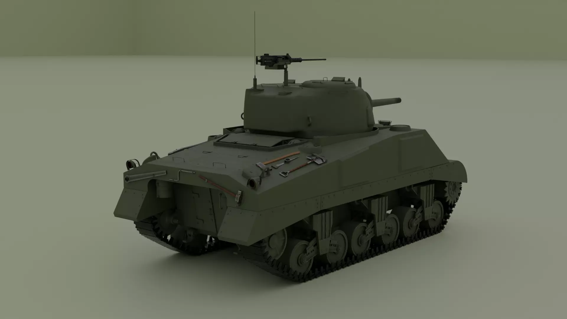 M4 Sherman Low-poly 3D model_1