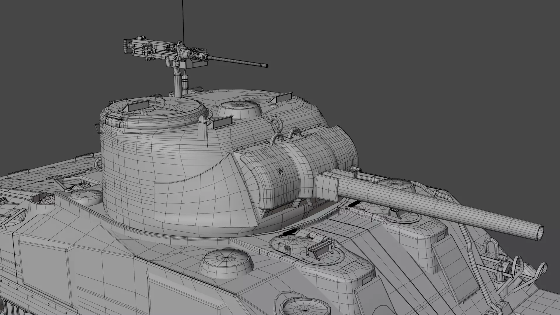 M4 Sherman Low-poly 3D model_35