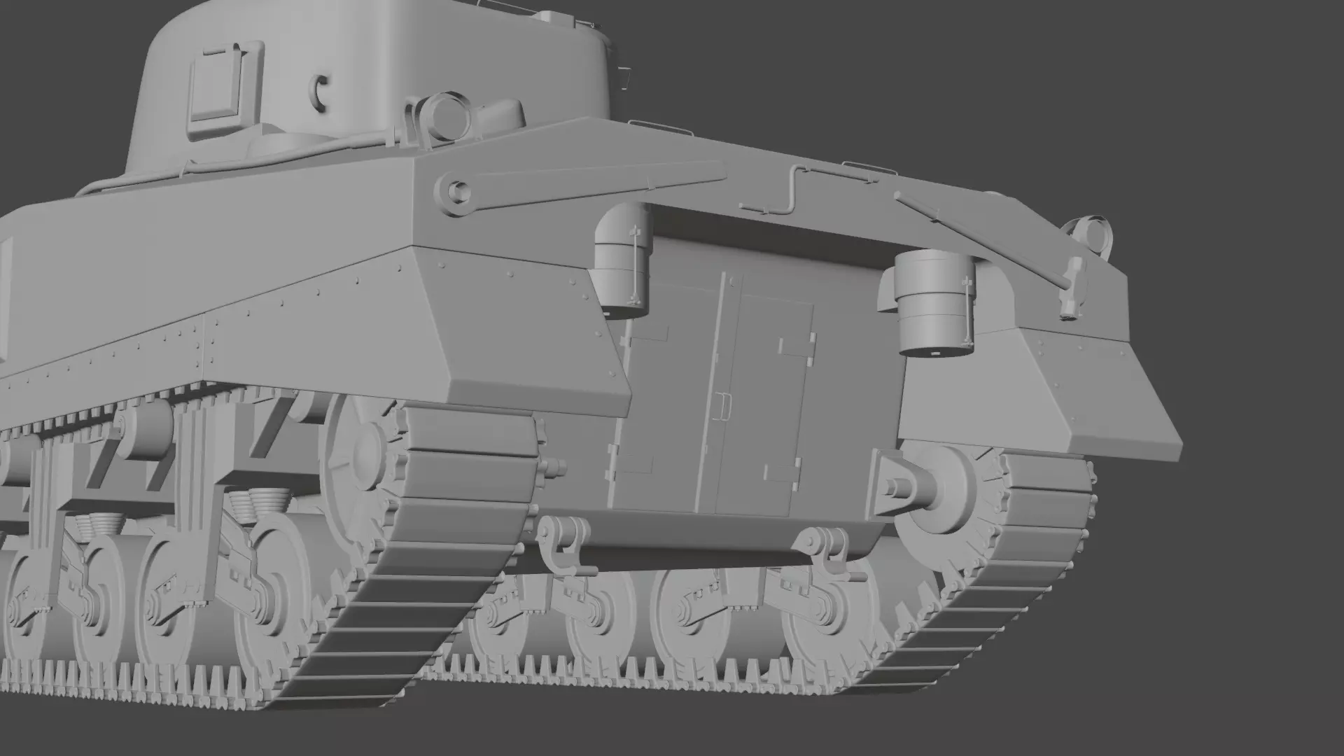M4 Sherman Low-poly 3D model_21