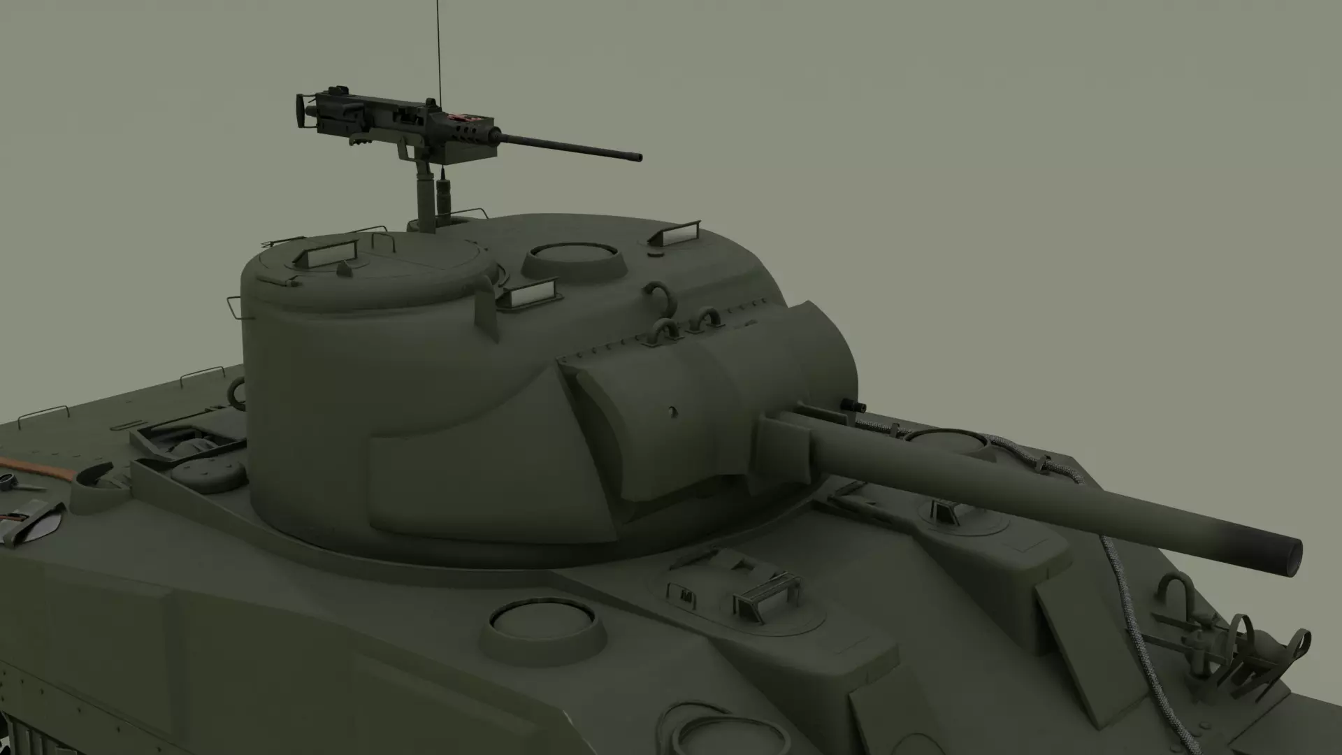 M4 Sherman Low-poly 3D model_11