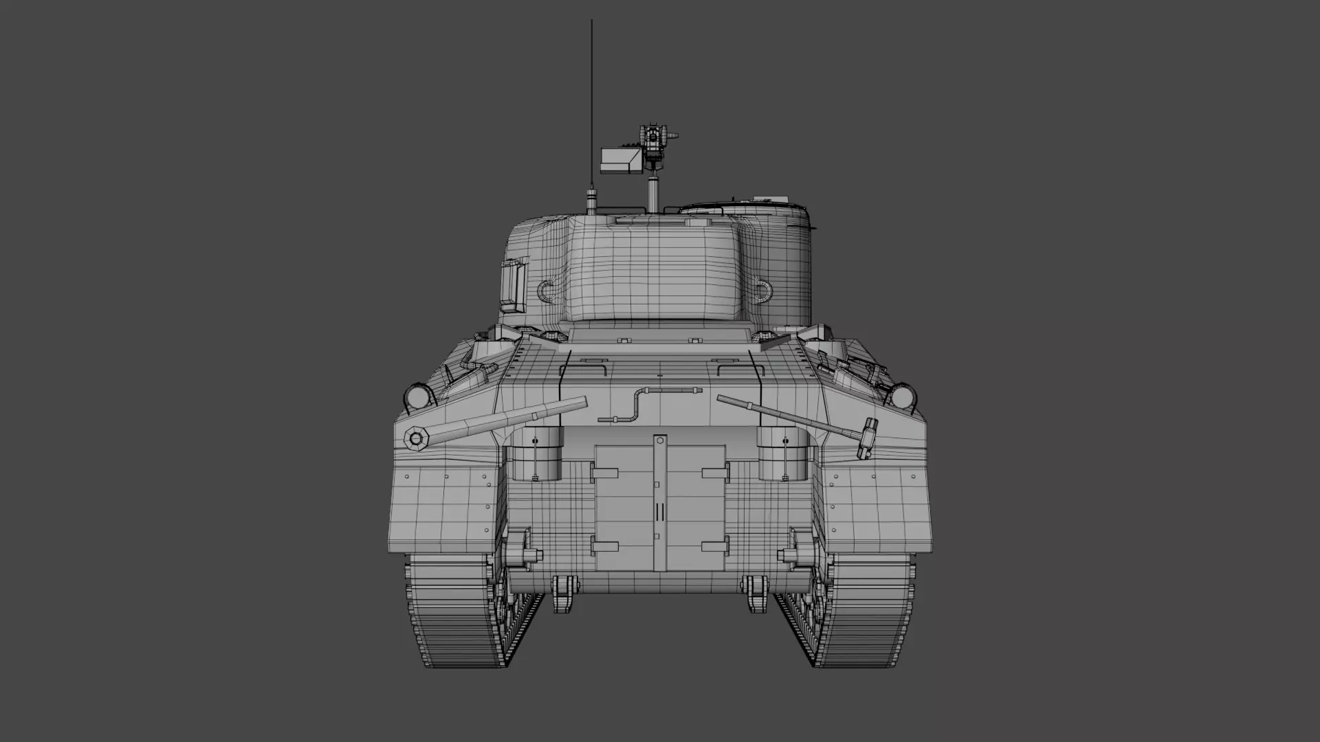 M4 Sherman Low-poly 3D model_29