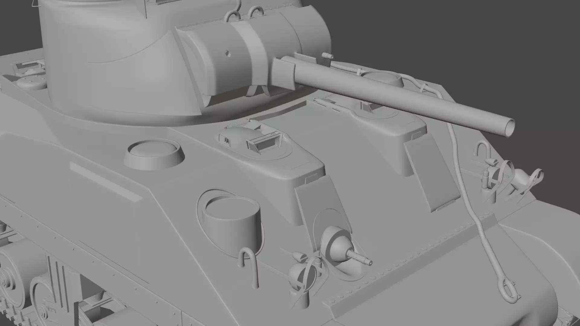 M4 Sherman Low-poly 3D model_19