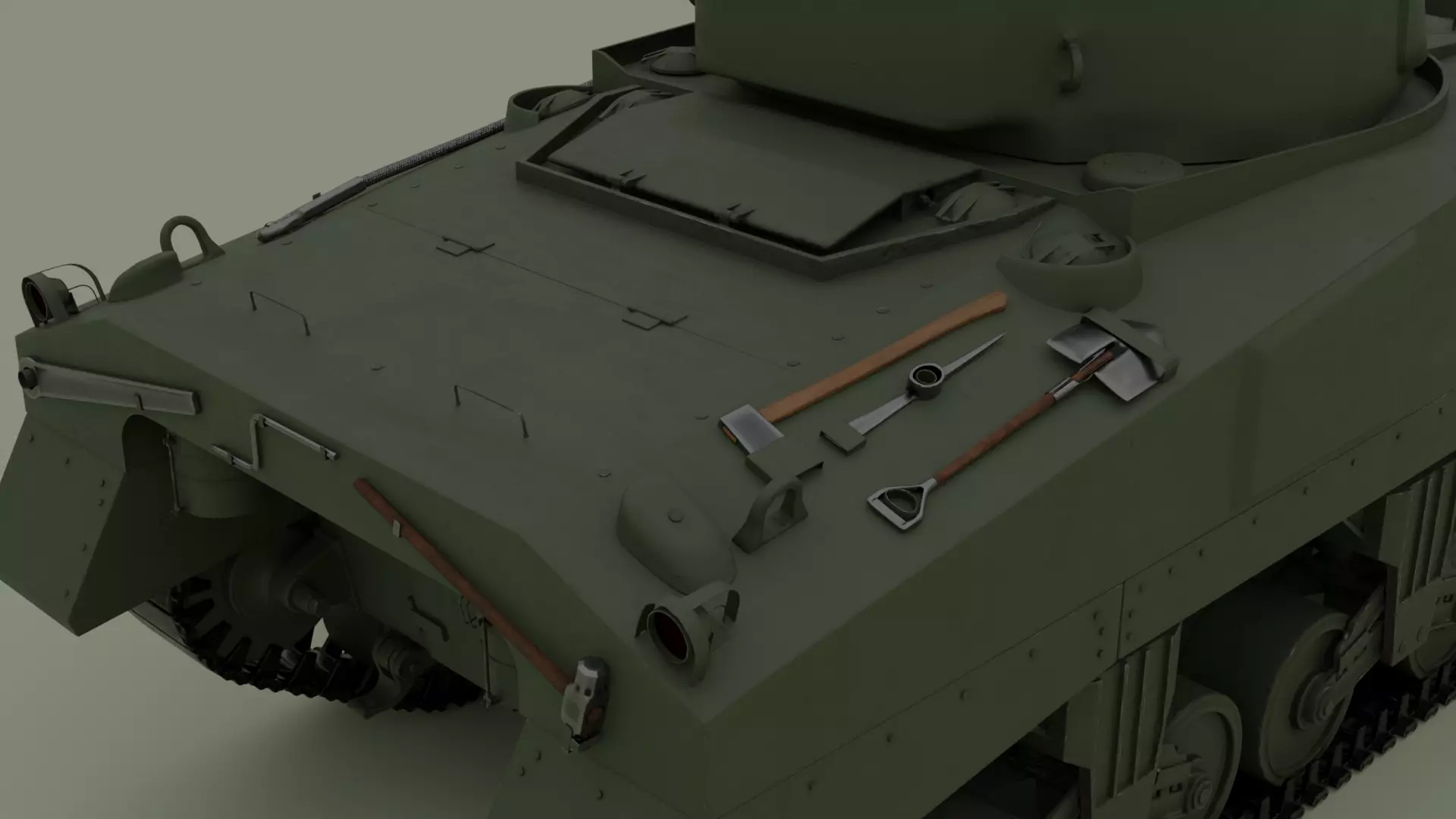 M4 Sherman Low-poly 3D model_8