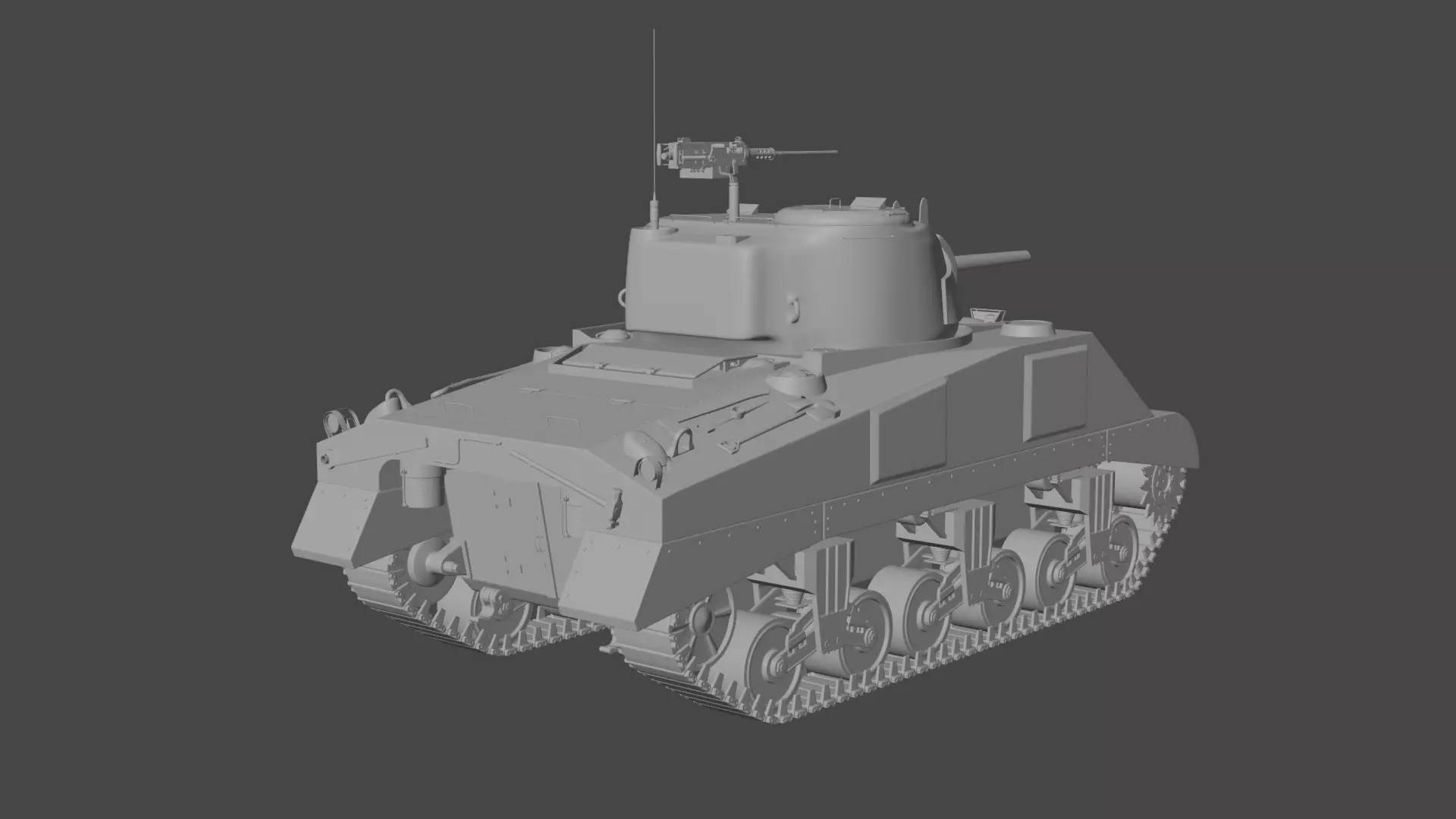 M4 Sherman Low-poly 3D model_13