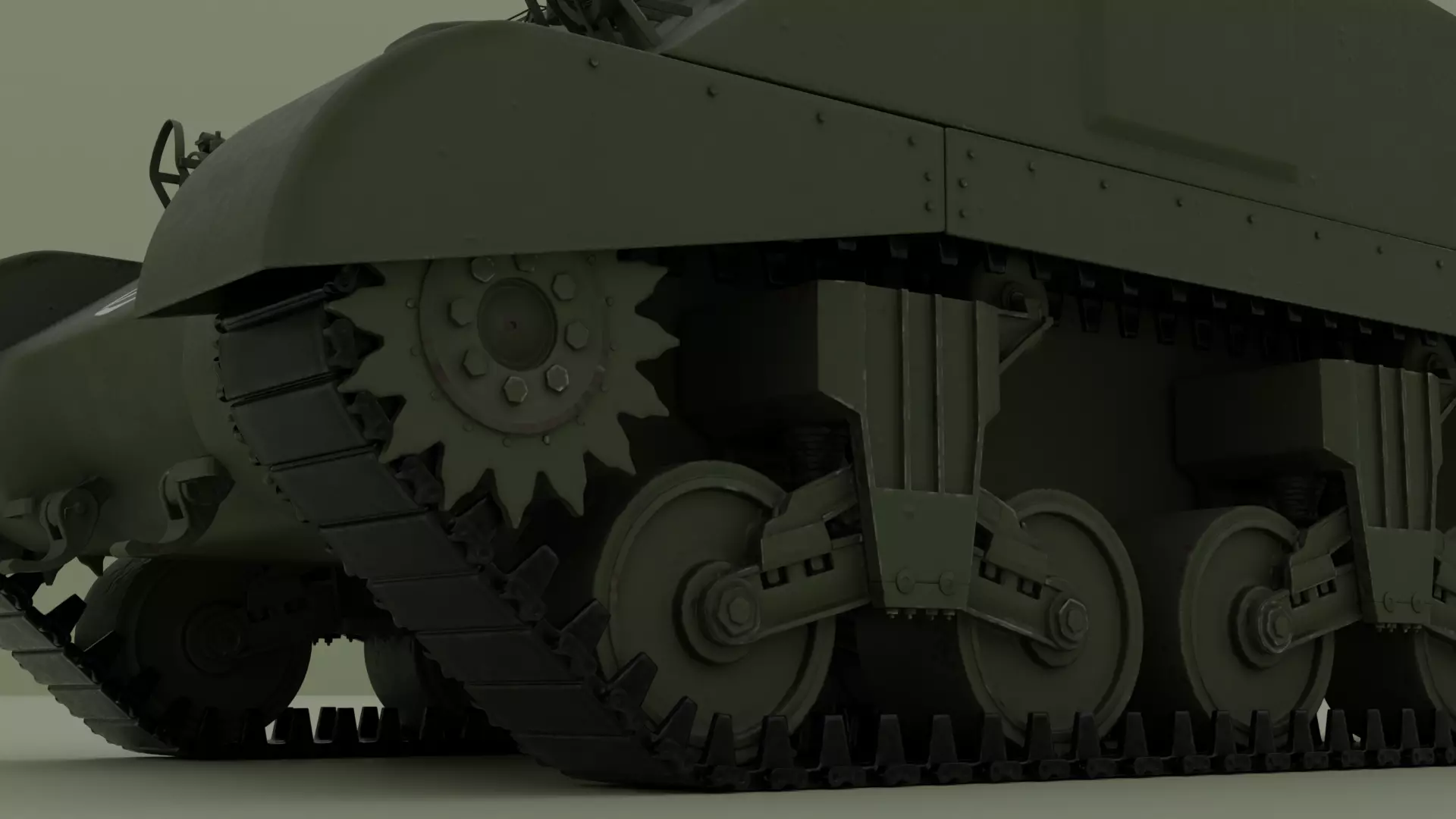M4 Sherman Low-poly 3D model_6