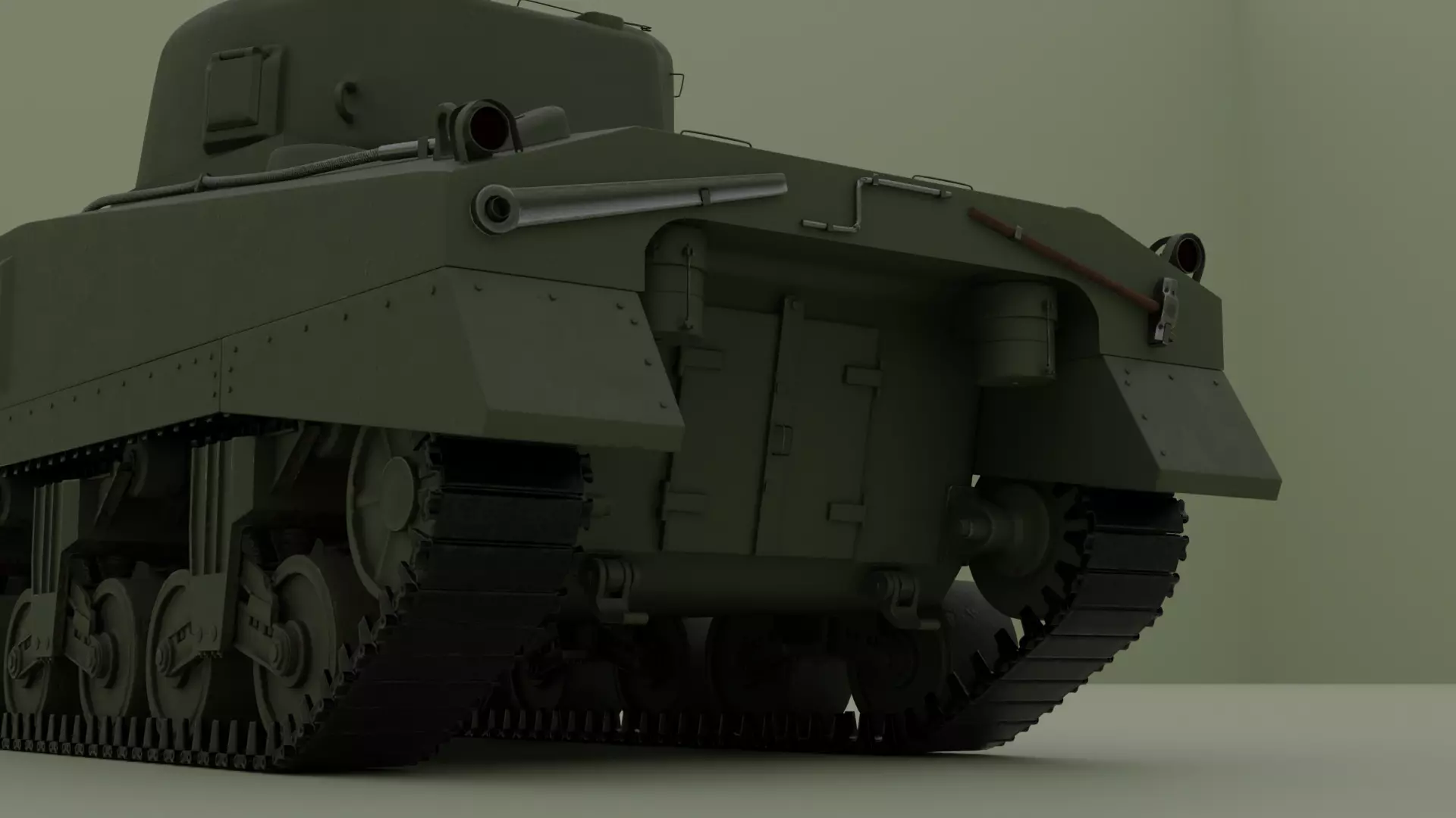 M4 Sherman Low-poly 3D model_9