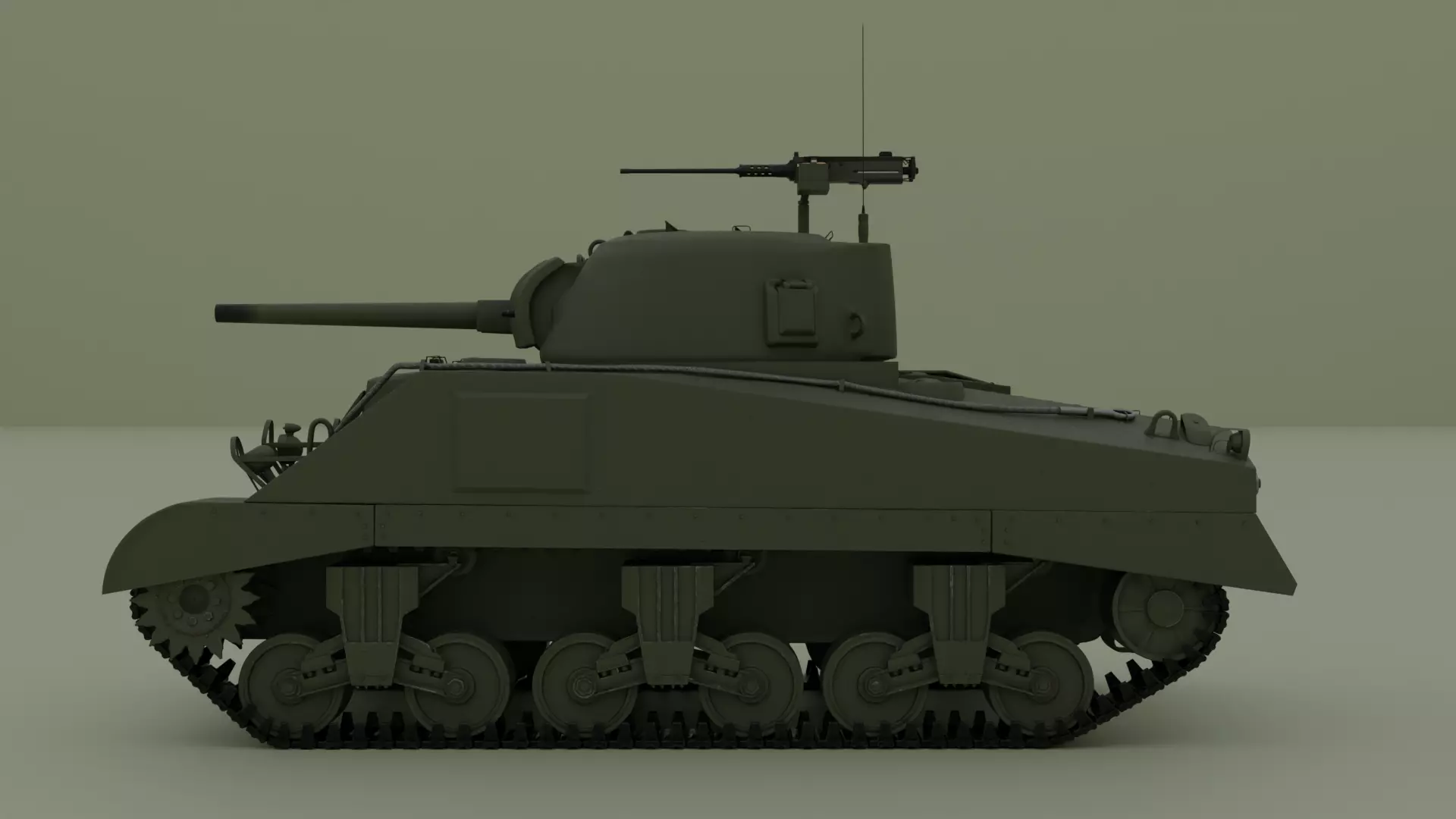 M4 Sherman Low-poly 3D model_3