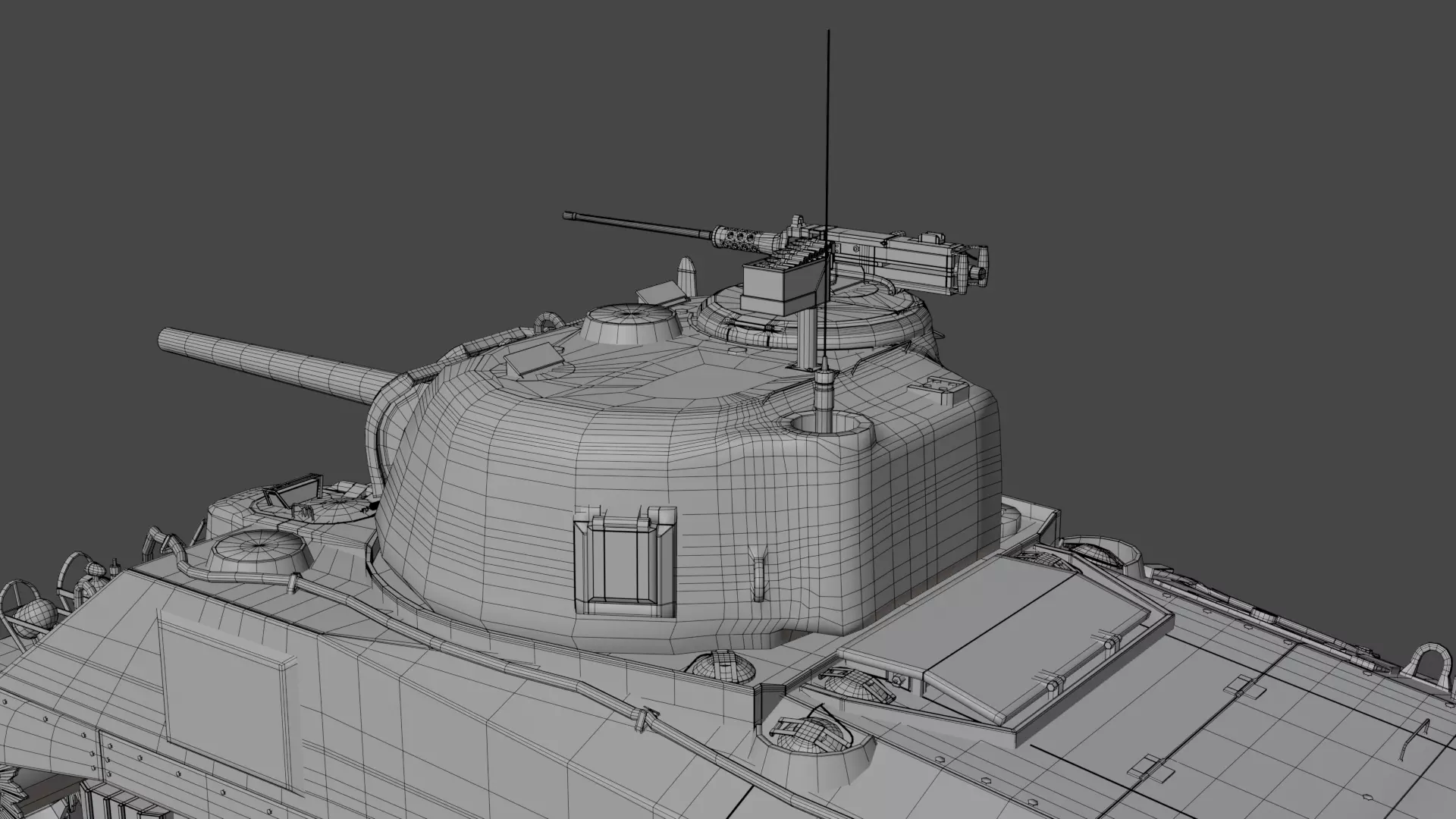 M4 Sherman Low-poly 3D model_34