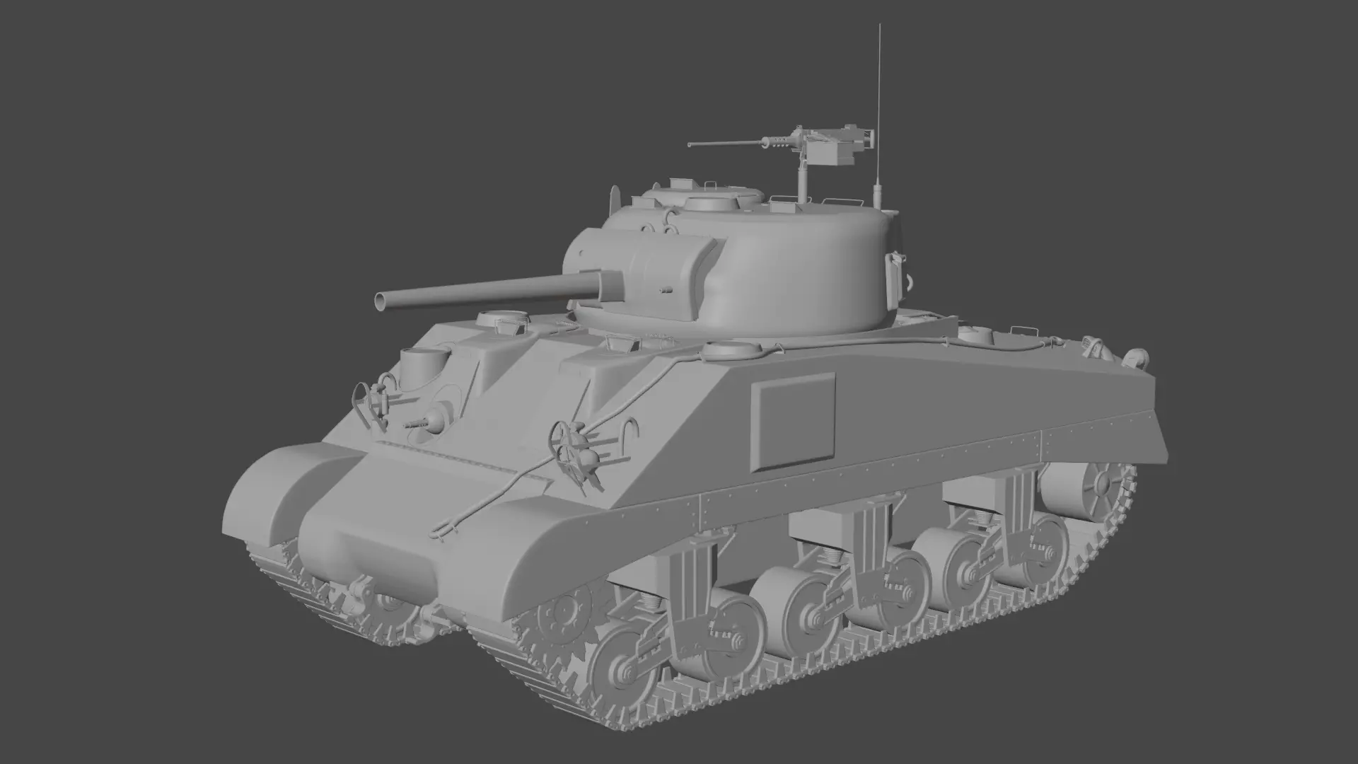 M4 Sherman Low-poly 3D model_12