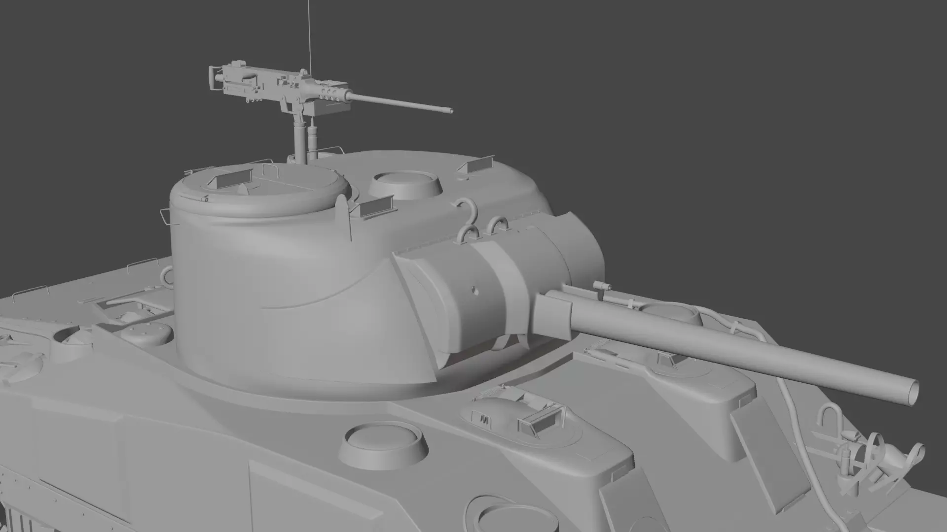 M4 Sherman Low-poly 3D model_23