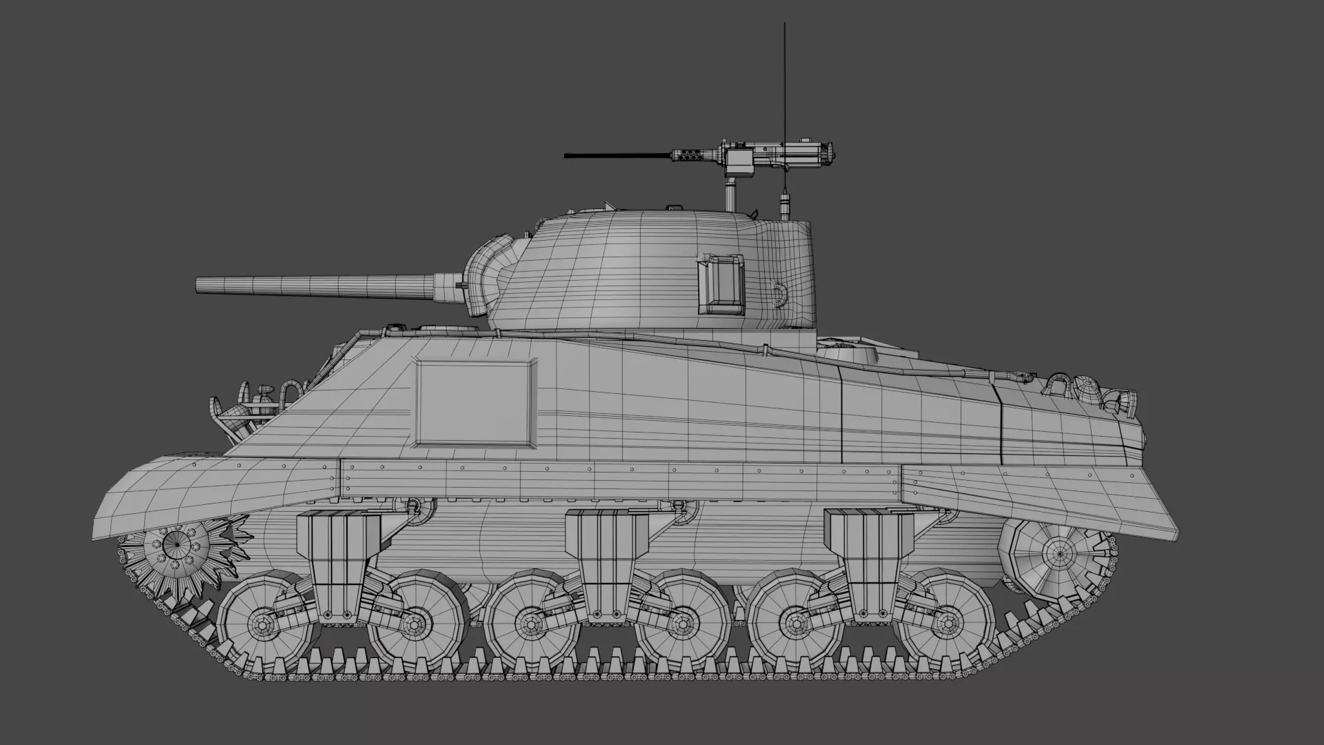 M4 Sherman Low-poly 3D model_27