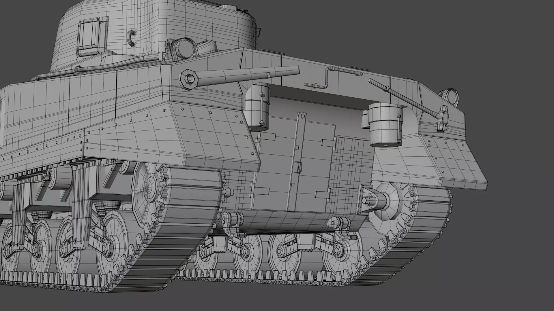 M4 Sherman Low-poly 3D model_33