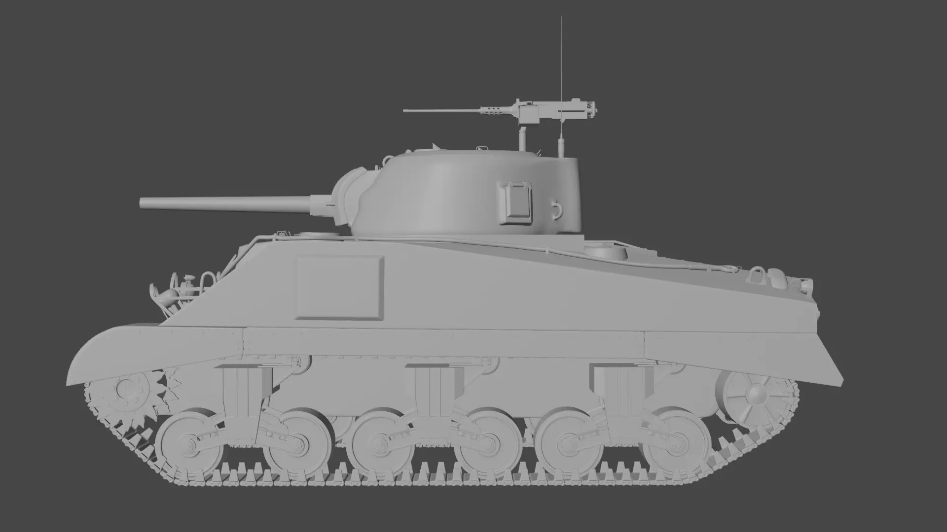 M4 Sherman Low-poly 3D model_15