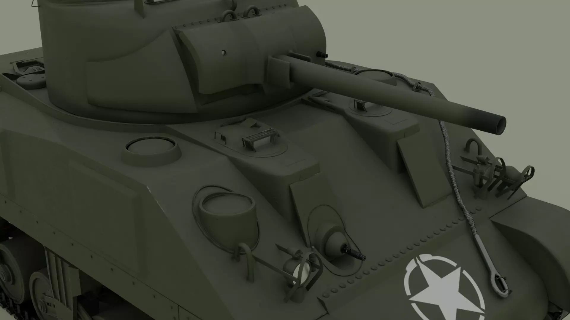 M4 Sherman Low-poly 3D model_7