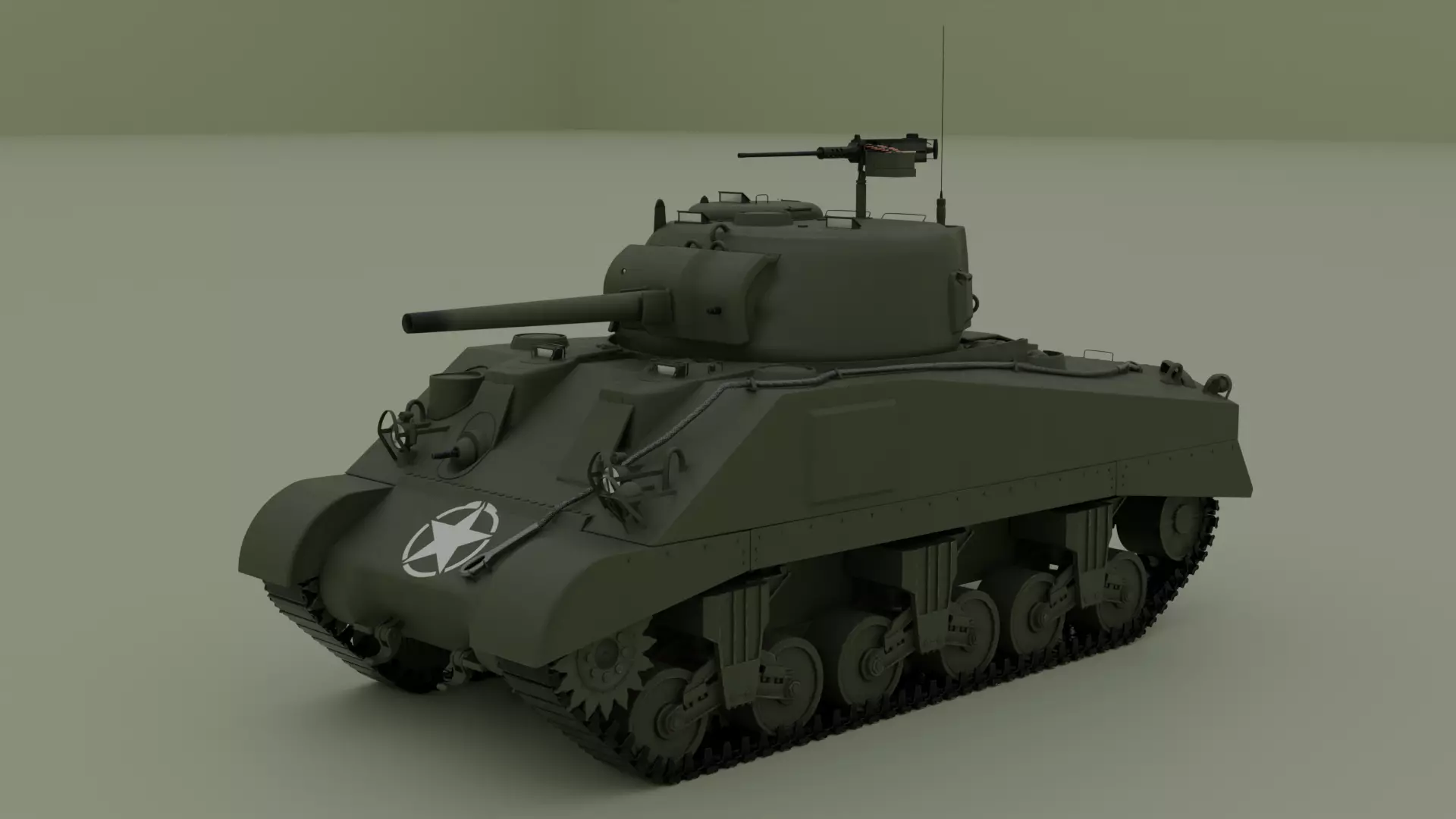 M4 Sherman Low-poly 3D model_0