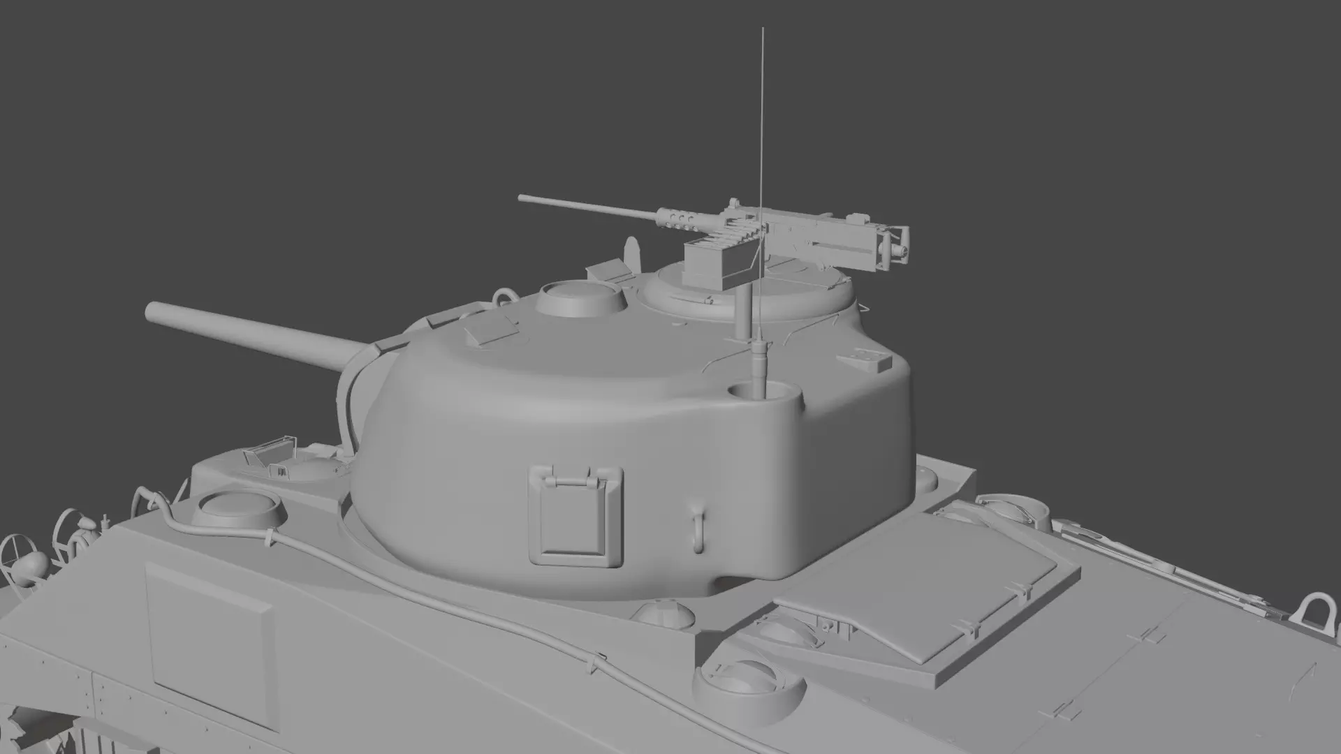 M4 Sherman Low-poly 3D model_22