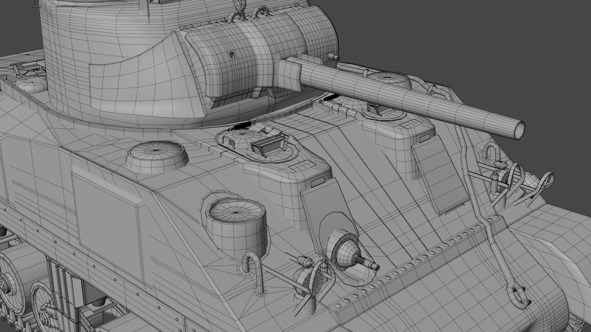 M4 Sherman Low-poly 3D model_31