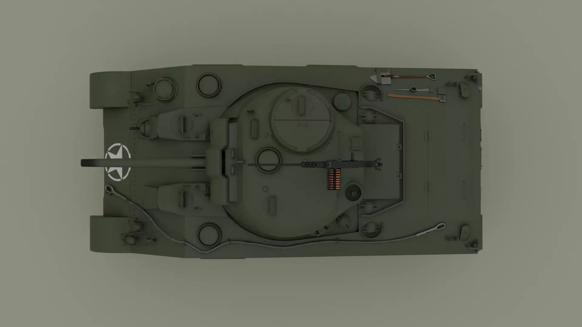 M4 Sherman Low-poly 3D model_2