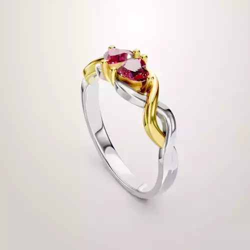 Heart Shaped Two Stone Engagement Ring 27