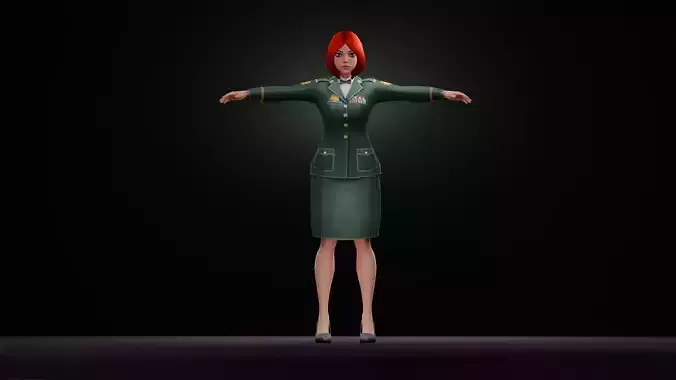 Female Officer In Uniform  Stylized 3D Character