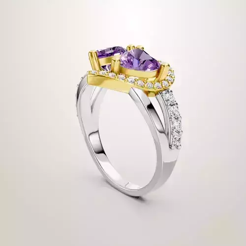 Heart Shaped Two Stone Engagement Ring 31
