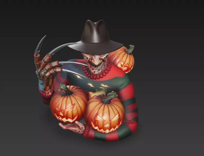 Stylized Nightmare Slayer - Halloween 3D Model 3D print model_3