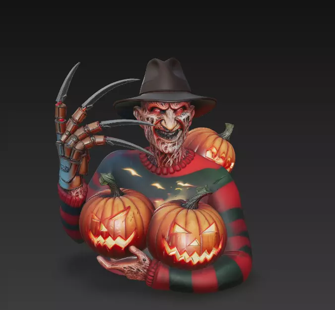 Stylized Nightmare Slayer - Halloween 3D Model 3D print model_0