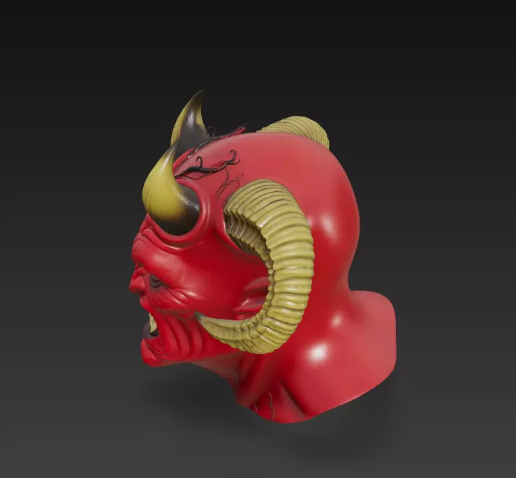 Infernal Demon Bust - Stylized Horror 3D Model 3D print model_7