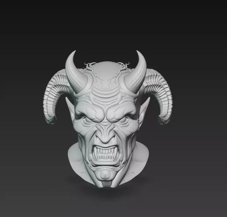 Infernal Demon Bust - Stylized Horror 3D Model 3D print model_11