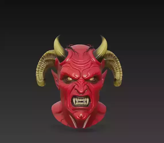 Infernal Demon Bust - Stylized Horror 3D Model 3D print model Infernal Demon Bust - Stylized Horror 3D Model 3D print model