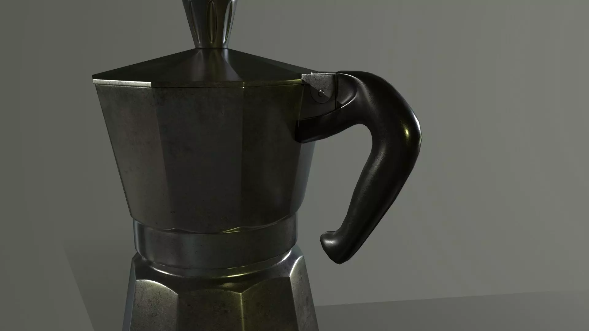 Moka Pot Coffee Maker Low-poly 3D model_3