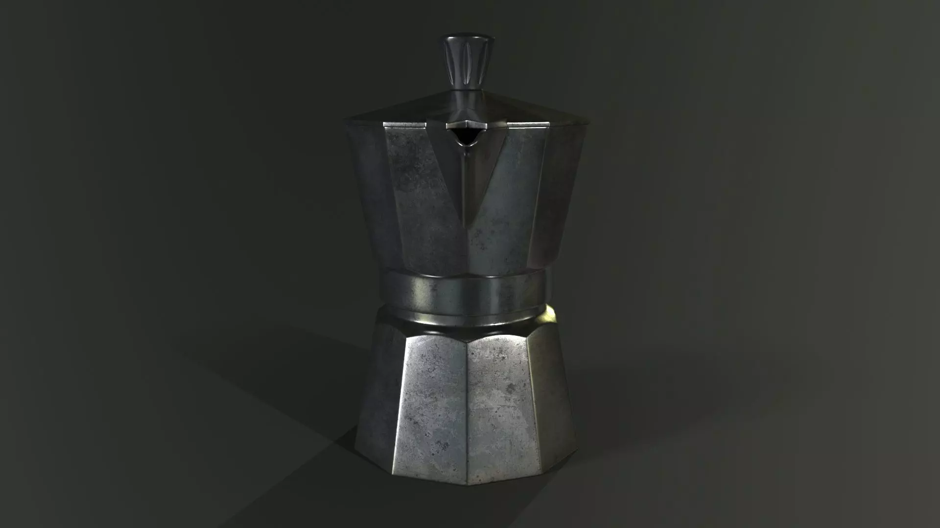 Moka Pot Coffee Maker Low-poly 3D model_4