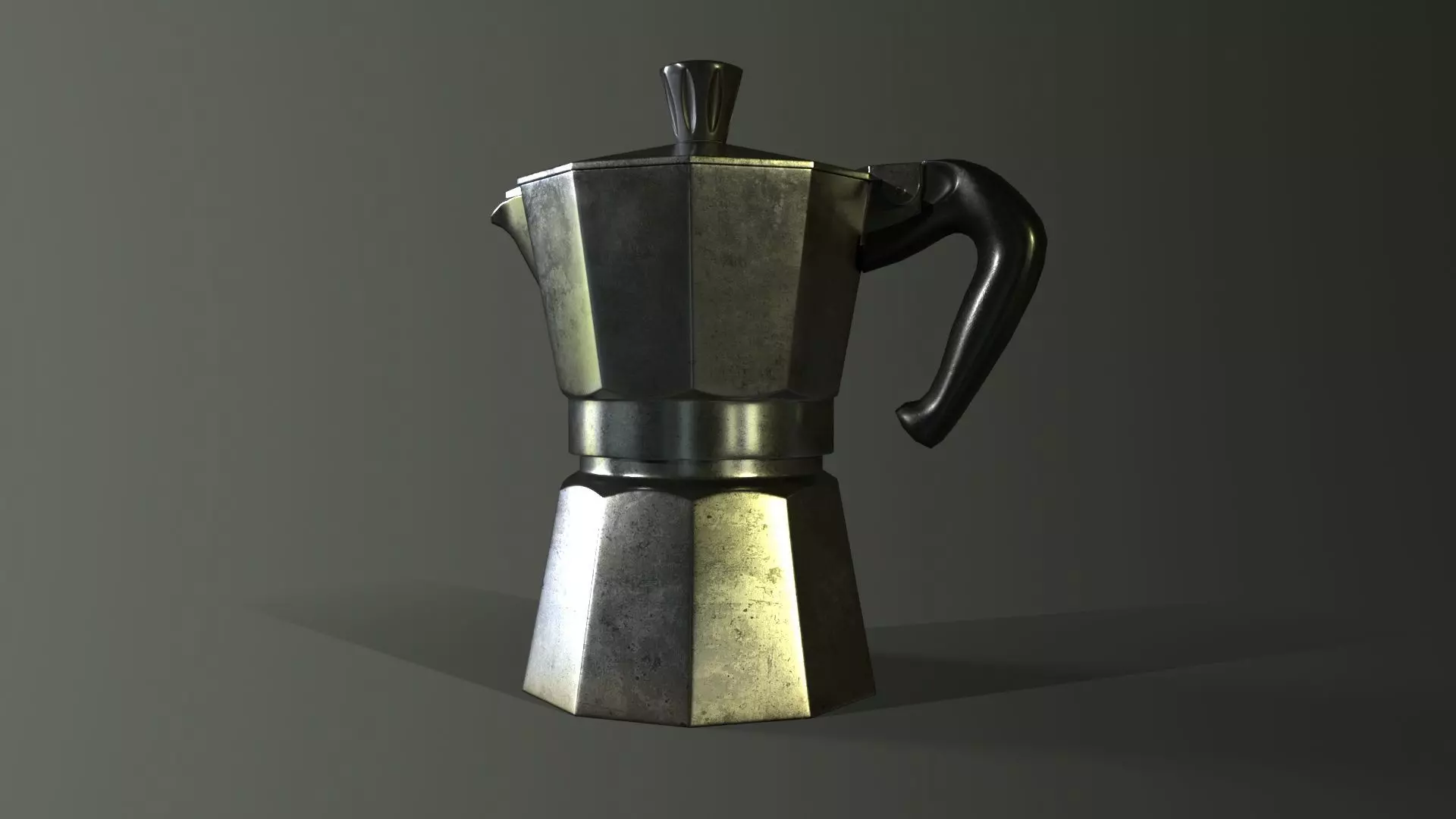 Moka Pot Coffee Maker Low-poly 3D model_2