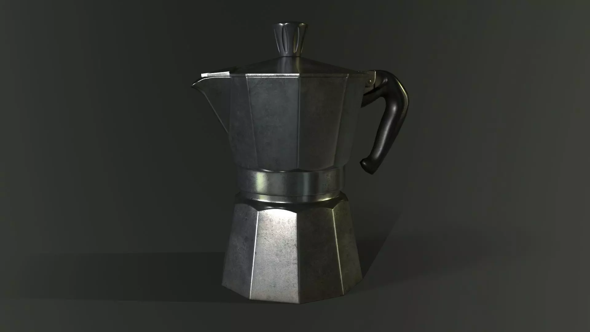Moka Pot Coffee Maker Low-poly 3D model_0