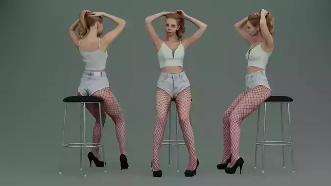 Woman Tying Her Hair