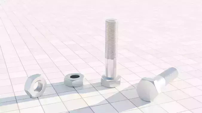 High-Detail Industrial Fasteners Kit - Bolt and Nut Collection