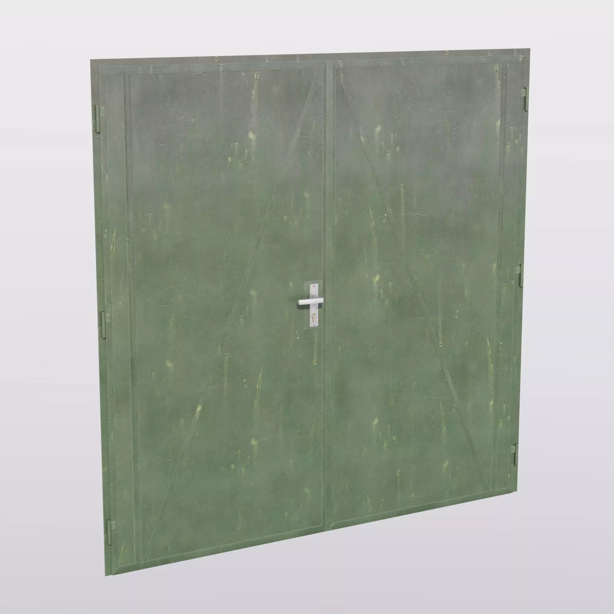 Rustic Central European garage door Low-poly 3D model