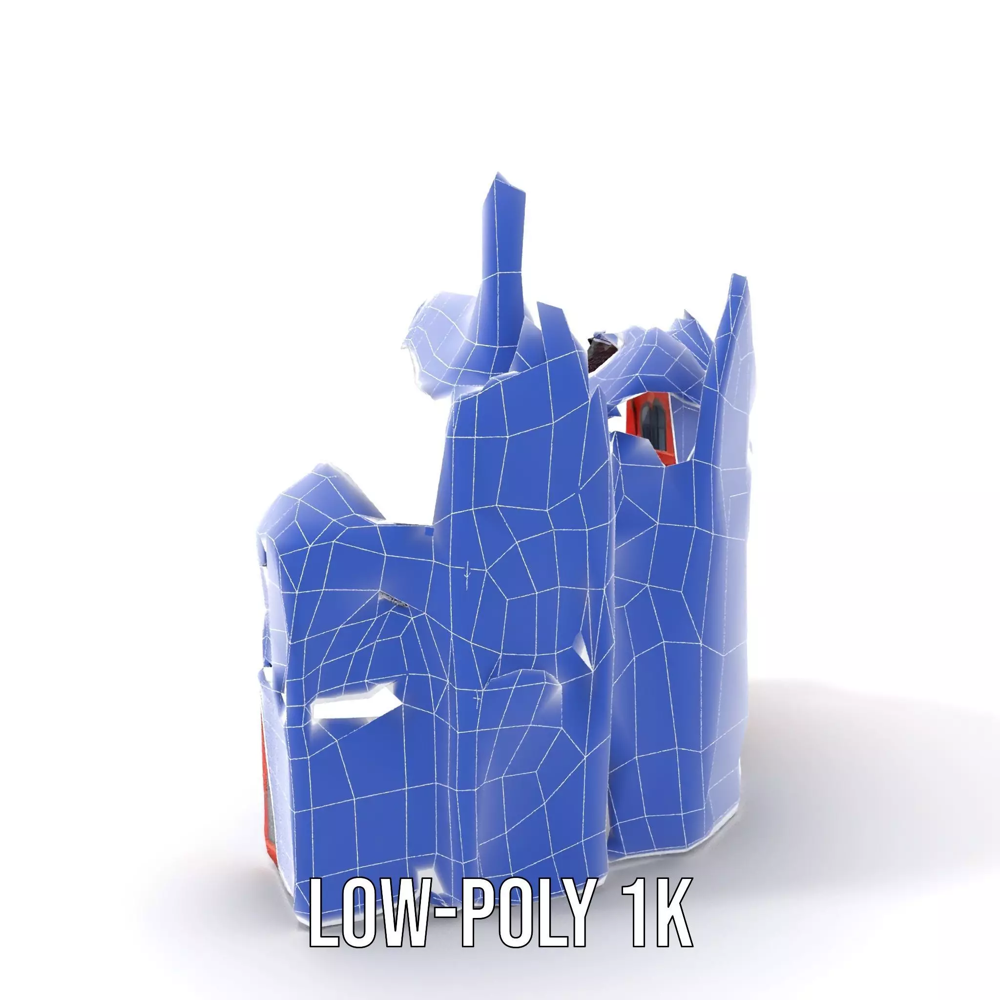 Historic Red Brick Building model pack Low-poly 3D model_8