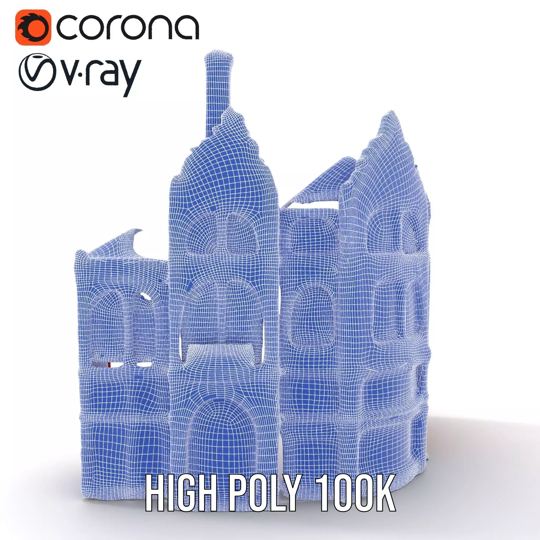 Historic Red Brick Building model pack Low-poly 3D model_29