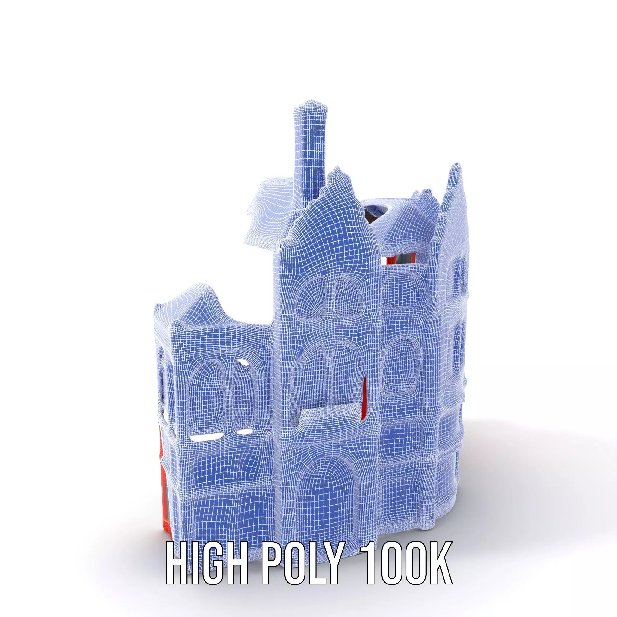 Historic Red Brick Building model pack Low-poly 3D model_4