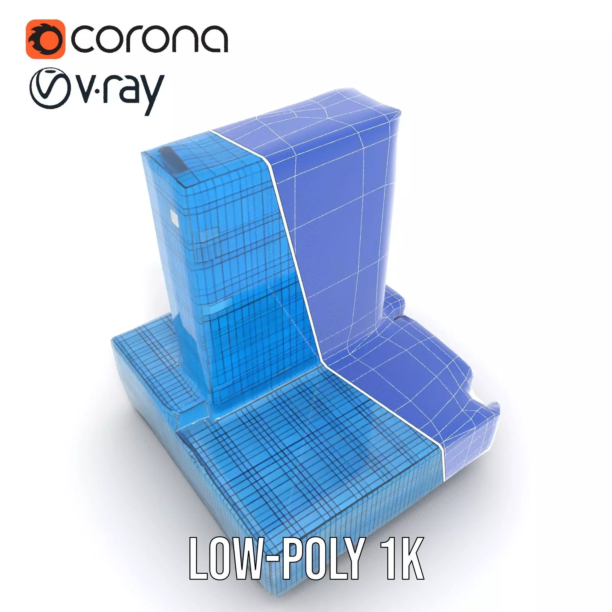 Azure Glass Skyscraper model pack Low-poly 3D model_22