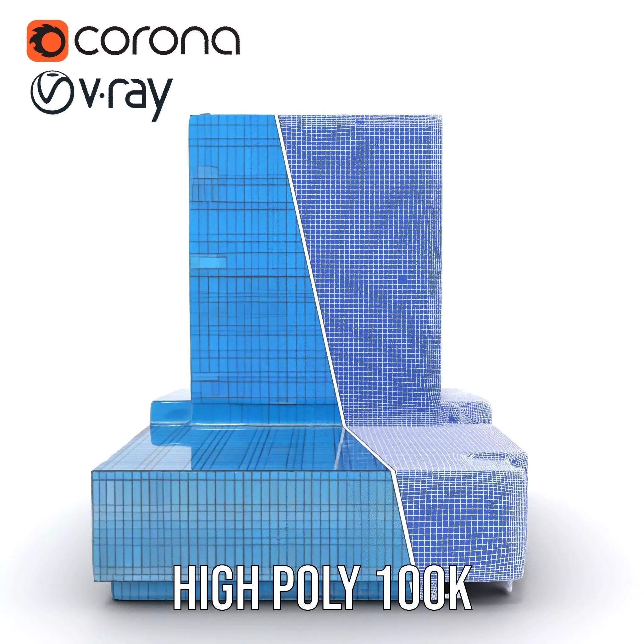 Azure Glass Skyscraper model pack Low-poly 3D model_34