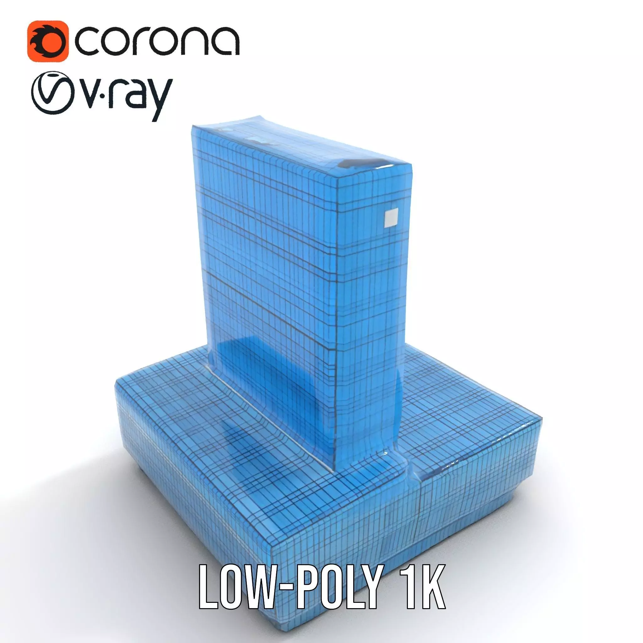 Azure Glass Skyscraper model pack Low-poly 3D model_14